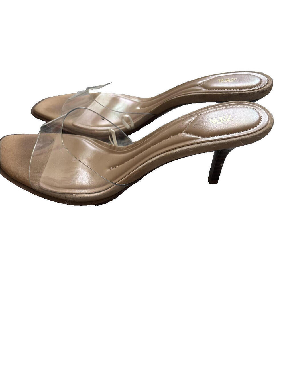 Zara‎ sz 38 (7.5 - 8) clear strap heel sandals - Picture 2 of 3